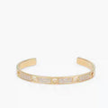 FENDI F BRACELET PINK GOLD DIAMOND CUFF
