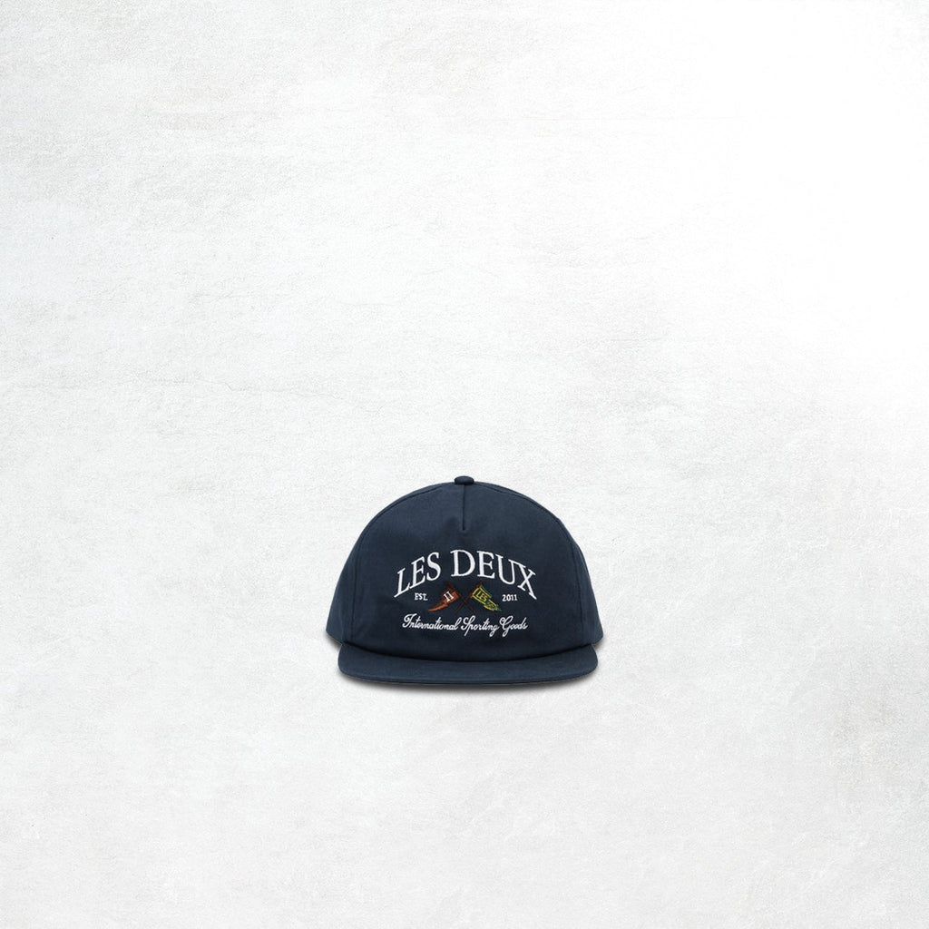 Les Deux Ivy League Organic Letterman Cap: Dark Navy