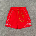 Rhude Outline Print Red Nylon Shorts