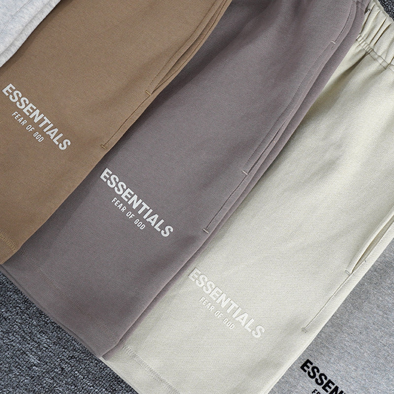 Fear Of God Essentials Flocked Logo Drawstring Sweat Shorts Collection