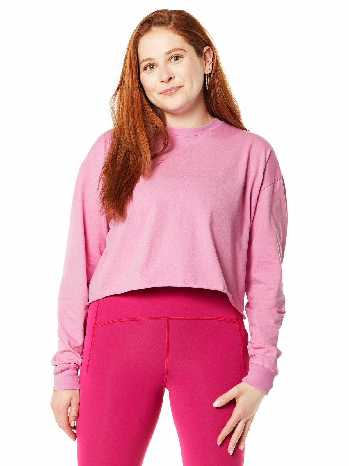JULIA CROP LONG SLEEVE PINK