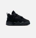 Air Jordan 4 Retro 'Black Cat' - Infant/Toddler Lifestyle Sneaker (Black/Black/Light Graphite)