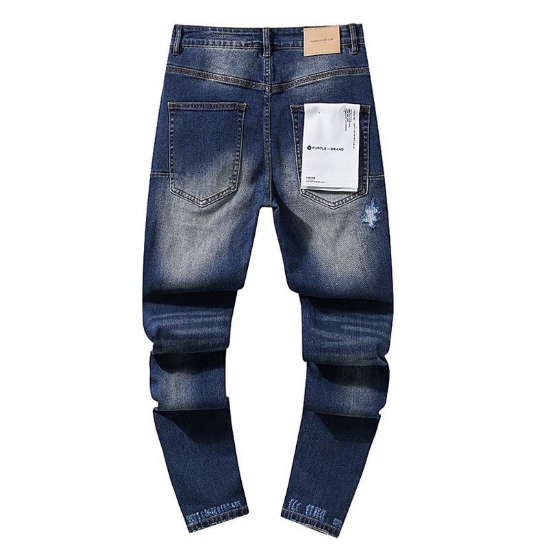 Purple Brand Blue Distressed Paneled Jeans