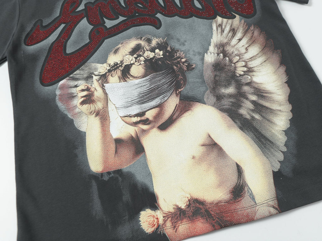 MIXED EMOTION Angel Graphic Short-Sleeve T-Shirt