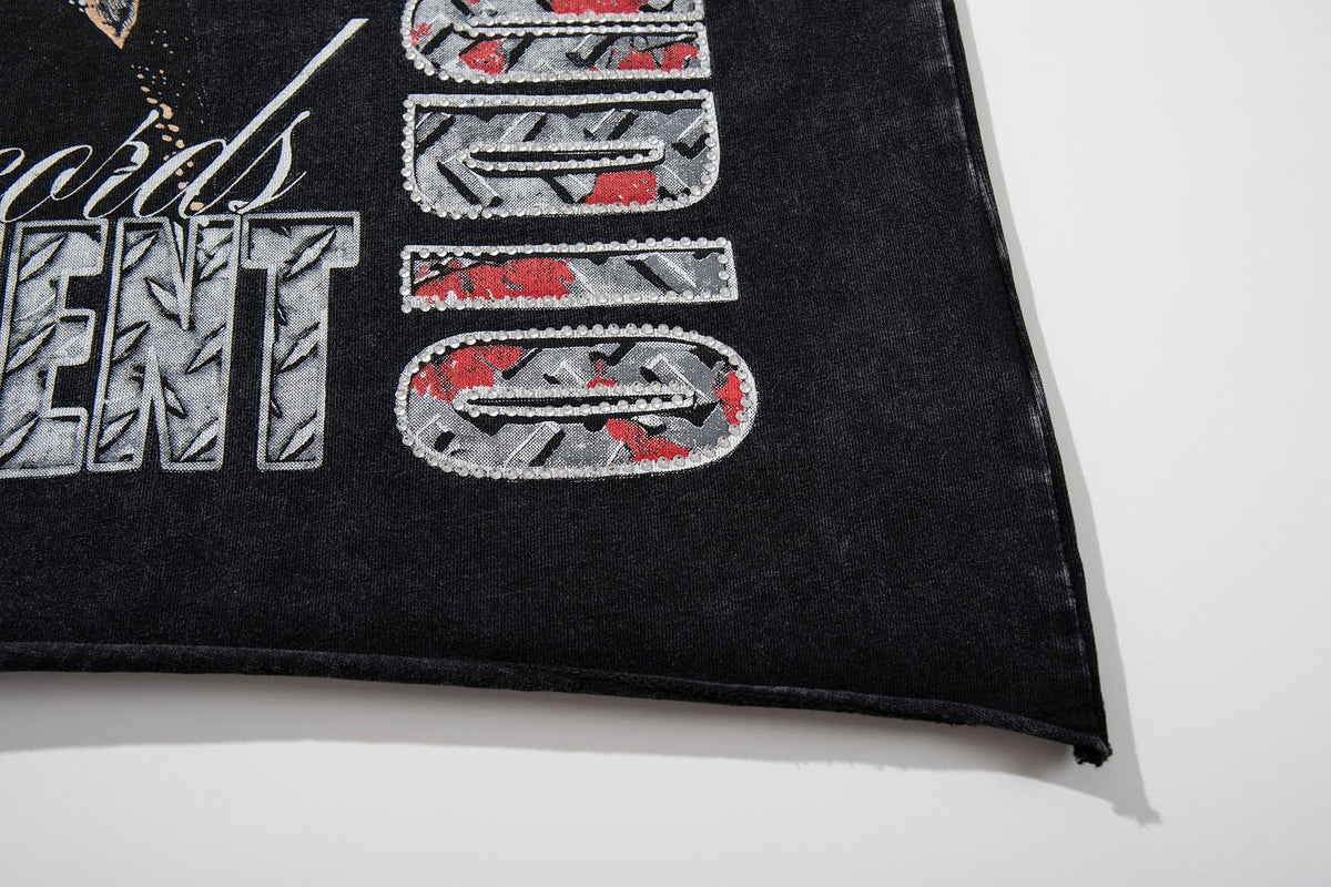 MAJESTIK Washed Black Graphic T-Shirt