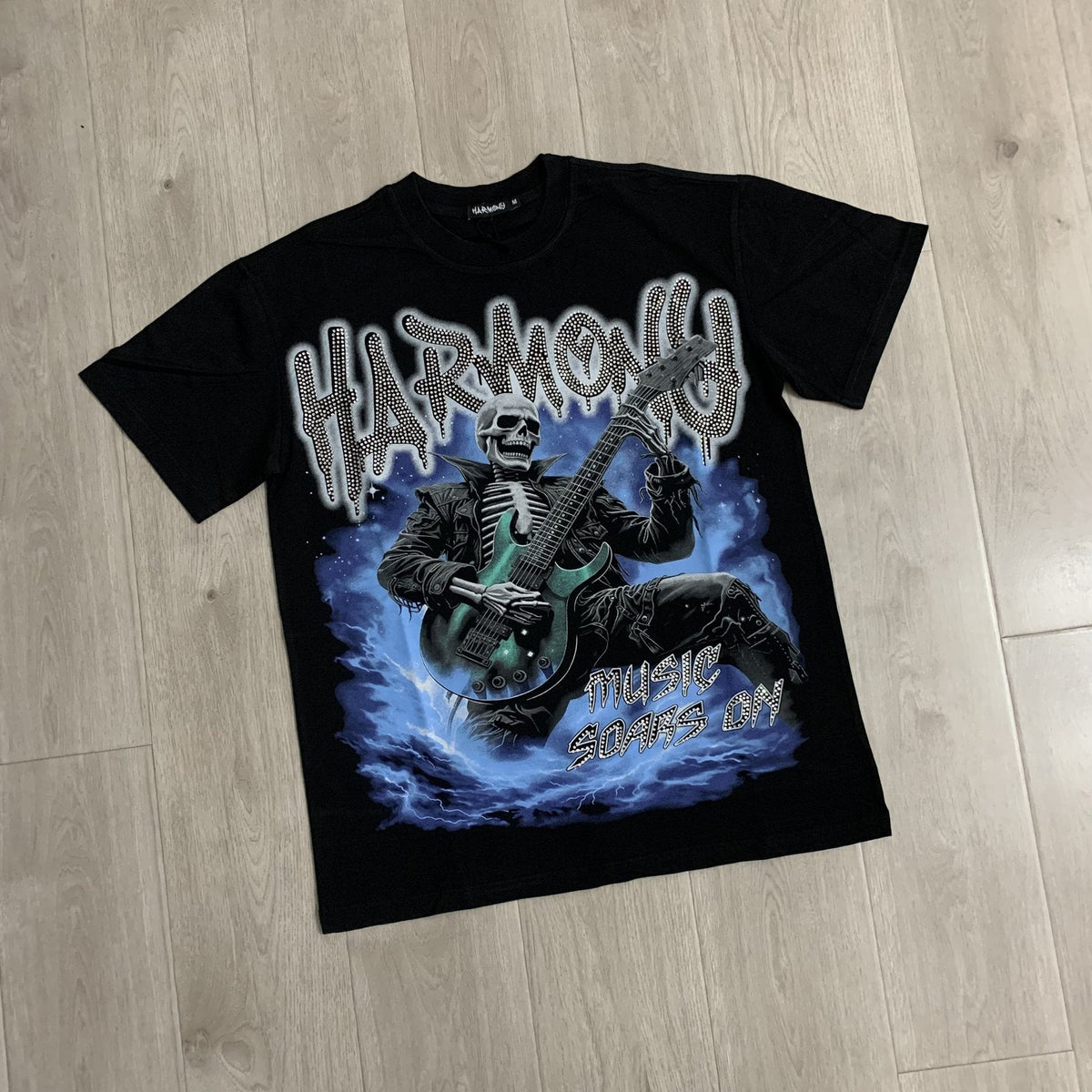 HARMONY Skeleton Guitar Graphic T-Shirt