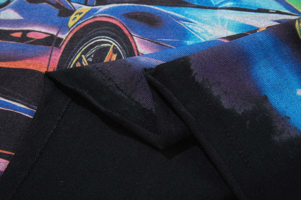 MAJESTIK Car Carnival Graphic T-Shirt