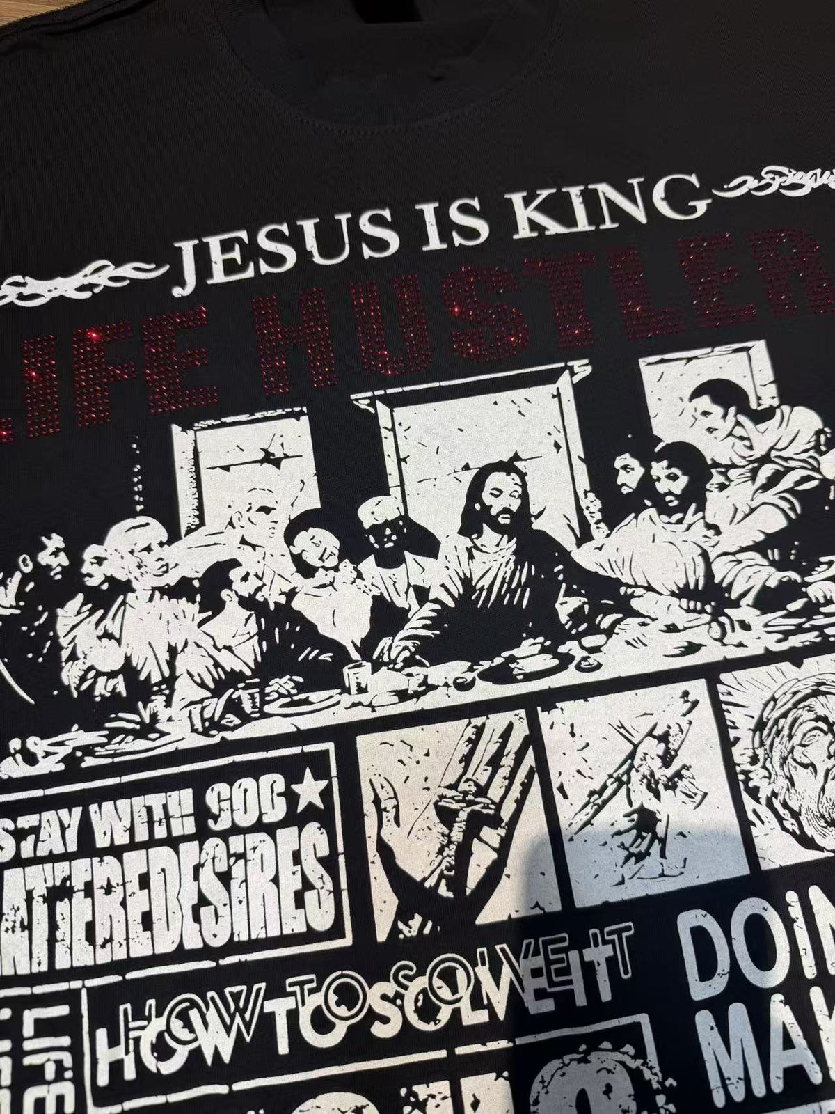 Life Hustlere Jesus Is King Graphic Short-Sleeve T-Shirt