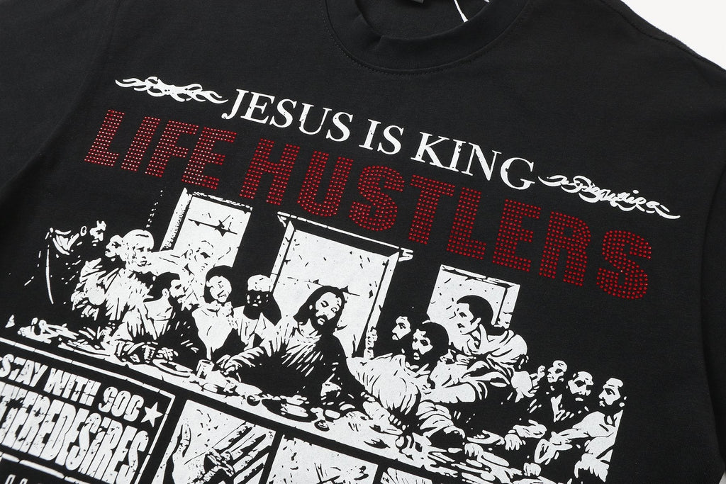 Life Hustlere Jesus Is King Graphic Short-Sleeve T-Shirt
