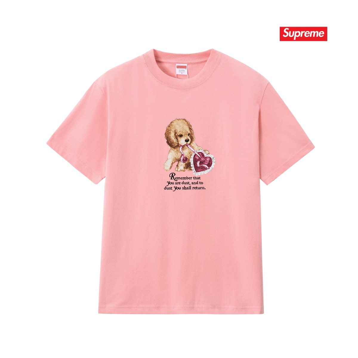 Supreme Dog and Heart Graphic T-Shirt
