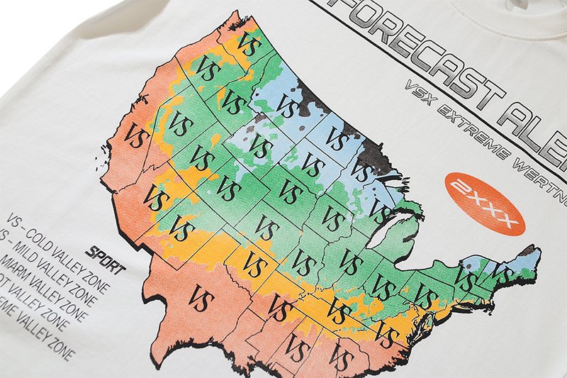 VALE USA Forecast Alert Weather Map Graphic T-Shirt