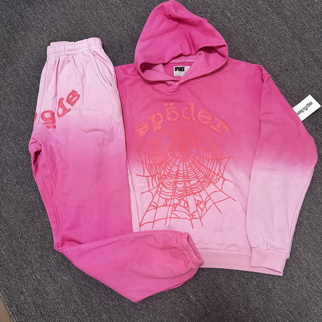 Sp5der Gradient Spider-Web Hoodie & Sweatpants Set