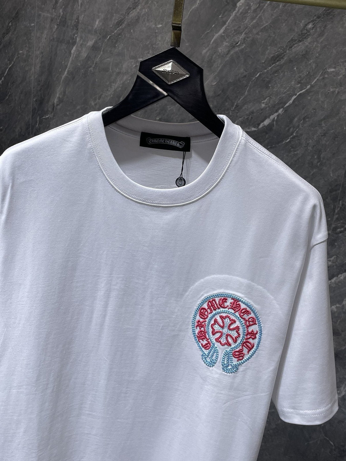 Chrome Hearts Horseshoe Sanskrit Cross Embroidered T-Shirt