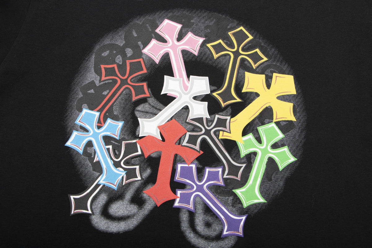 Chrome Hearts Puffy Rainbow Cross T-Shirt 6024