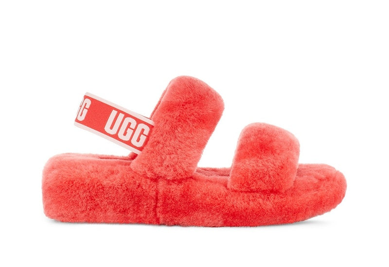 Fluffy Strap Sandals — Red | New Arrival | In Stock
