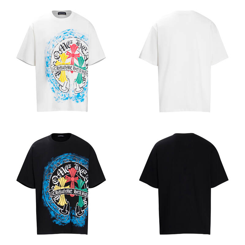 Chrome Hearts Sparkle Cross Artisan Rhinestone T-Shirt 6007