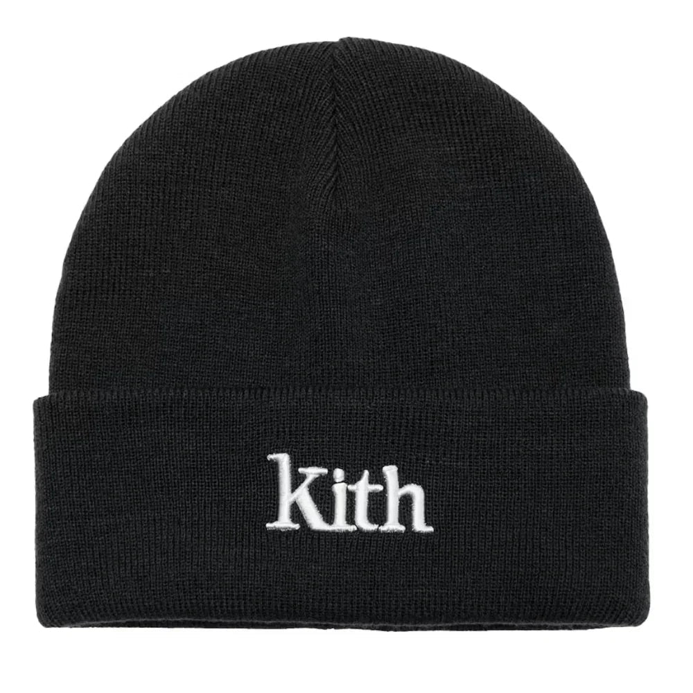 Kith Serif Beanie Black