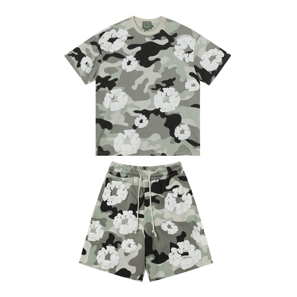 DENIM TEARS Floral Camo T-Shirt & Shorts Set