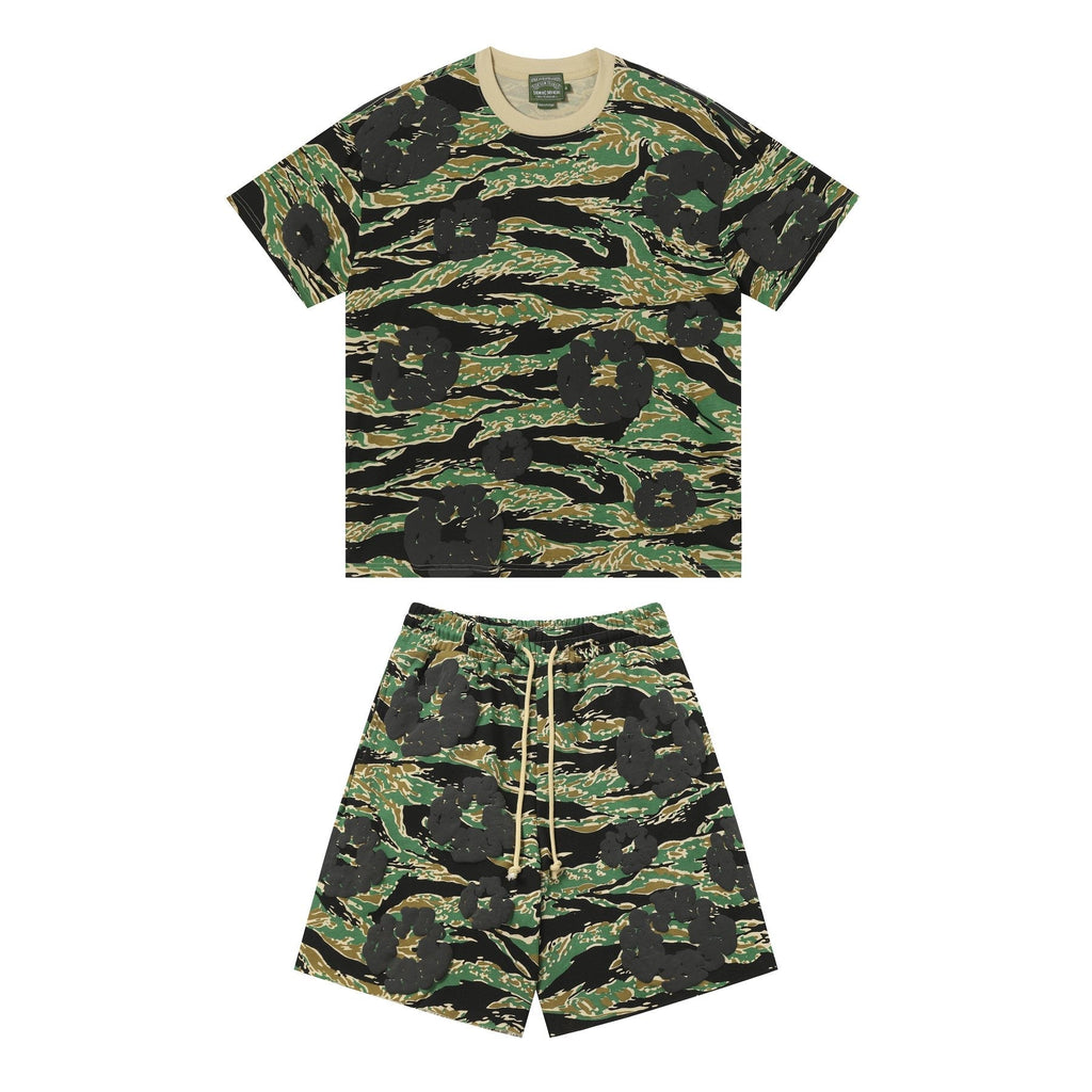 DENIM TEARS Floral Camo T-Shirt & Shorts Set