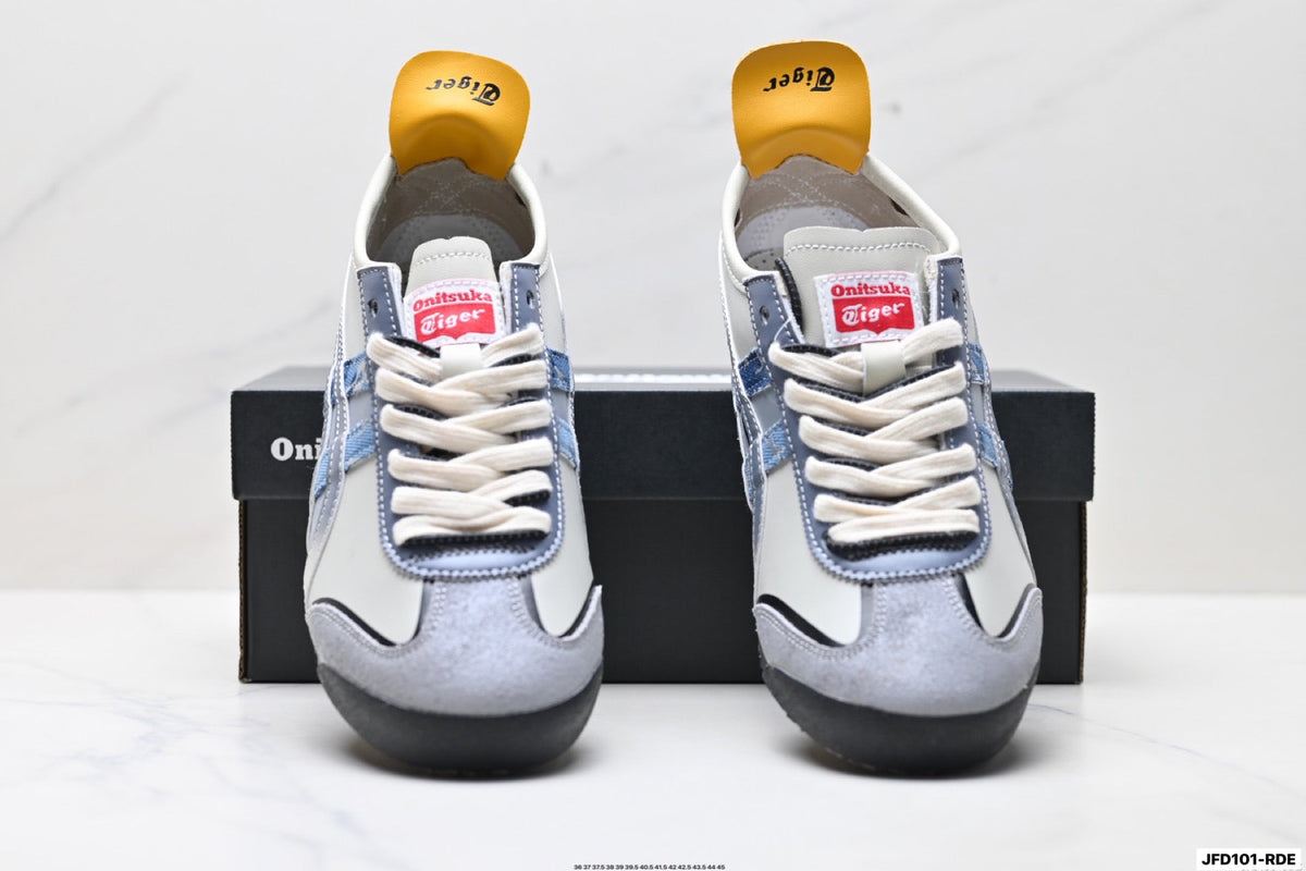 Onitsuka Tiger Retro Low Top Gray Blue Orange Unisex Shoes Style 26