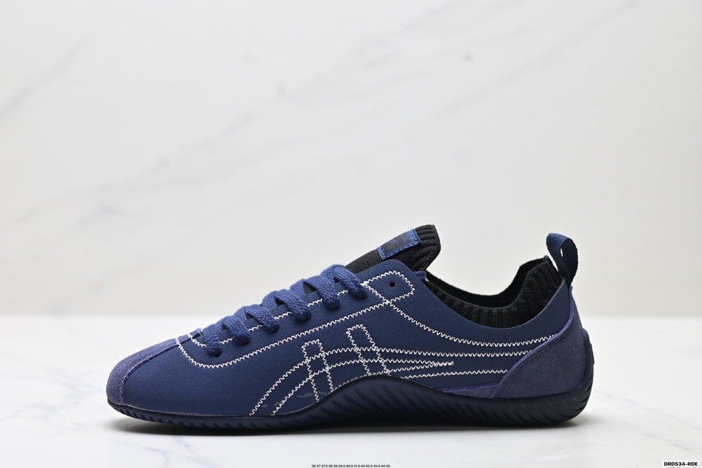 Onitsuka Tiger Low Profile Runner Navy Line Art Unisex Shoes Style 34