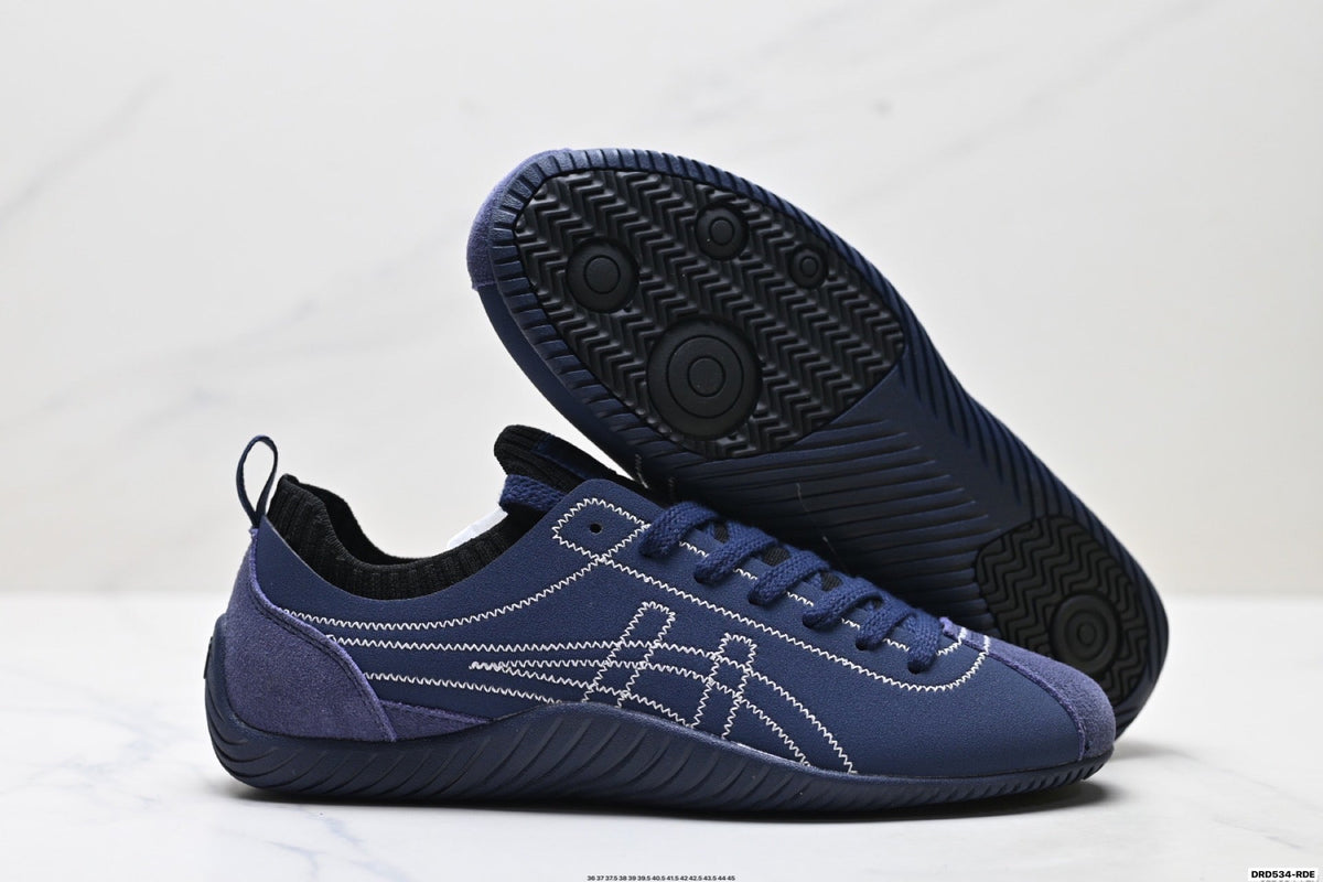 Onitsuka Tiger Low Profile Runner Navy Line Art Unisex Shoes Style 34