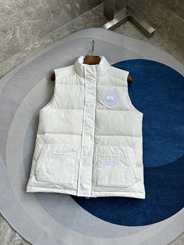Canada Goose Puffer Vest in White with Stand Collar