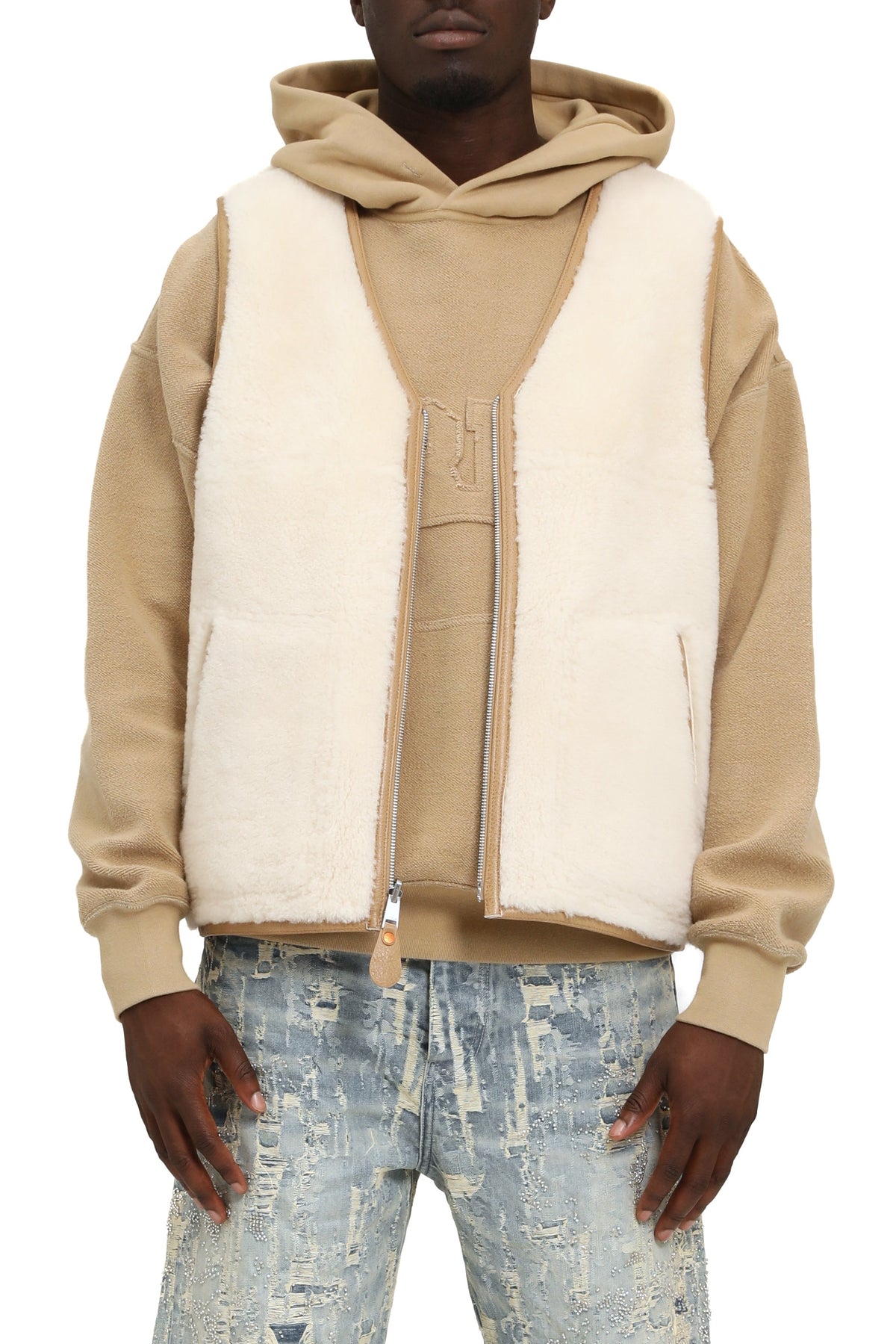 Purple Brand Reversible Shearling Vest