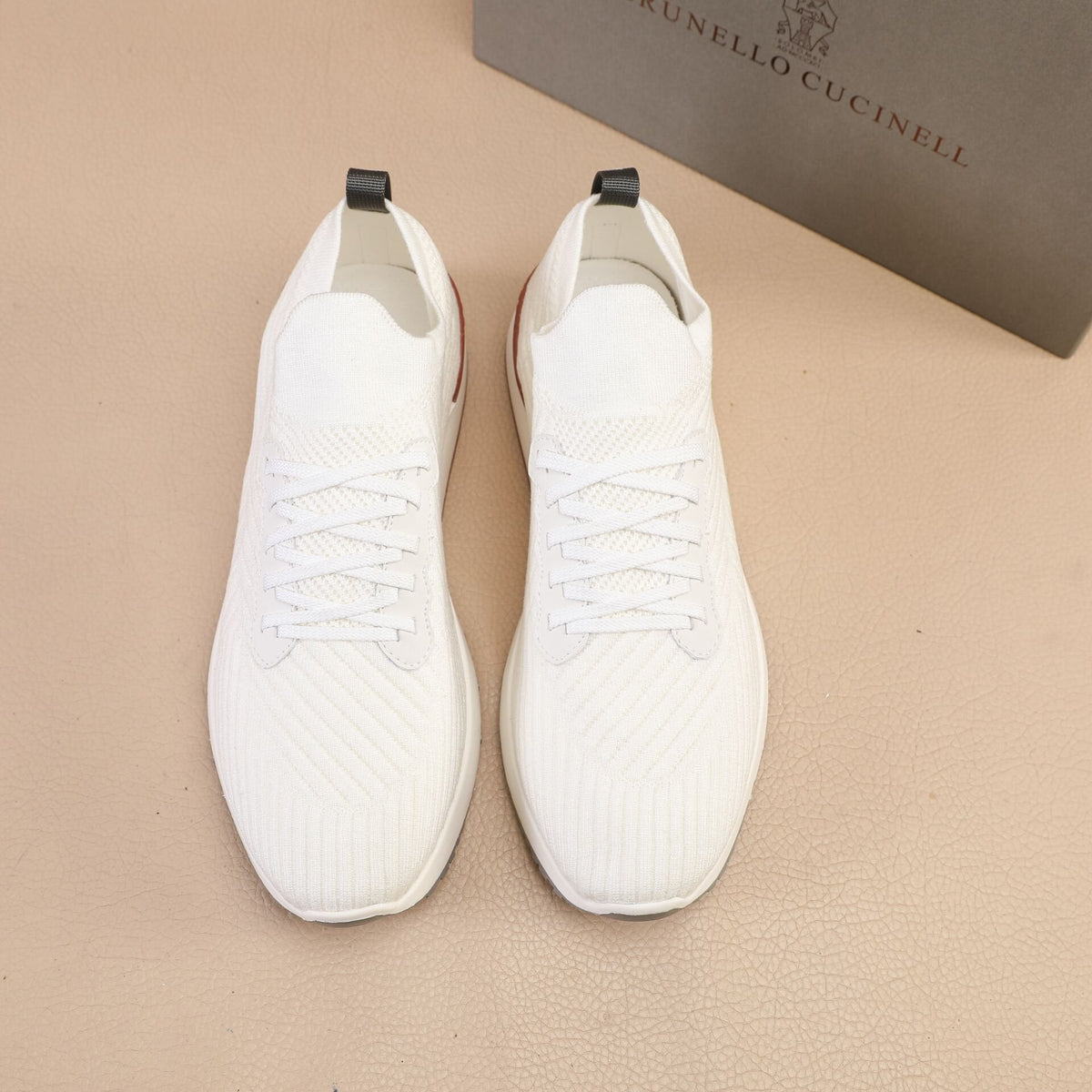 Brunello Cucinelli White Knit Sneakers