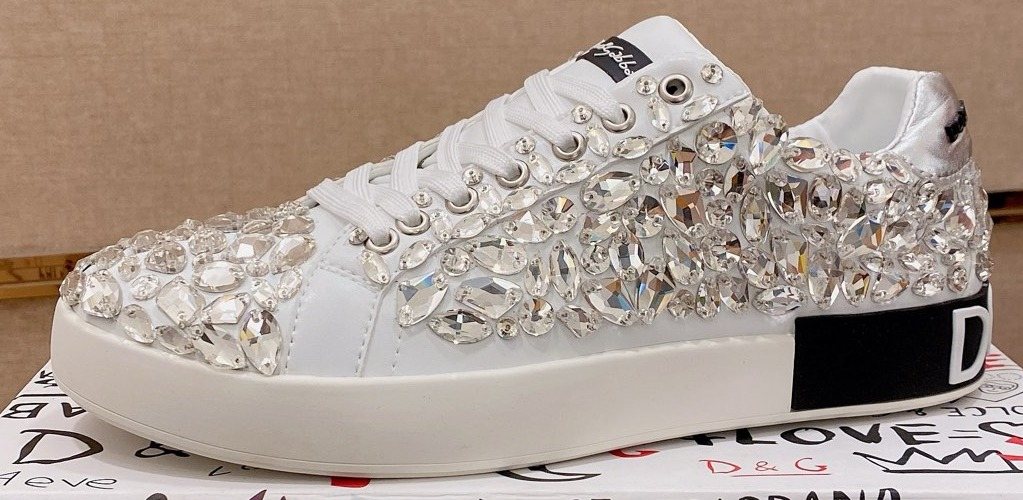 Dolce & Gabbana Crystal-Embellished Low-Top Sneakers