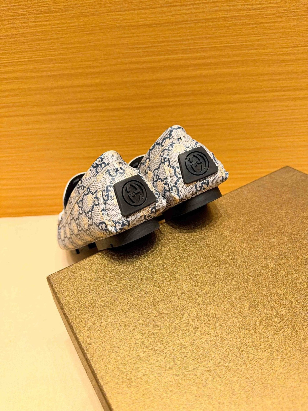 Gucci Monogram Stripe Slip-On Loafers