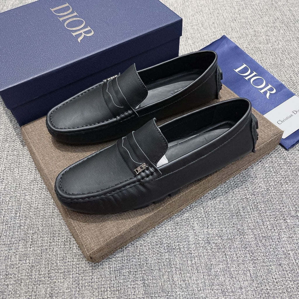 Dior Men's Black Moc-Toe Loafers