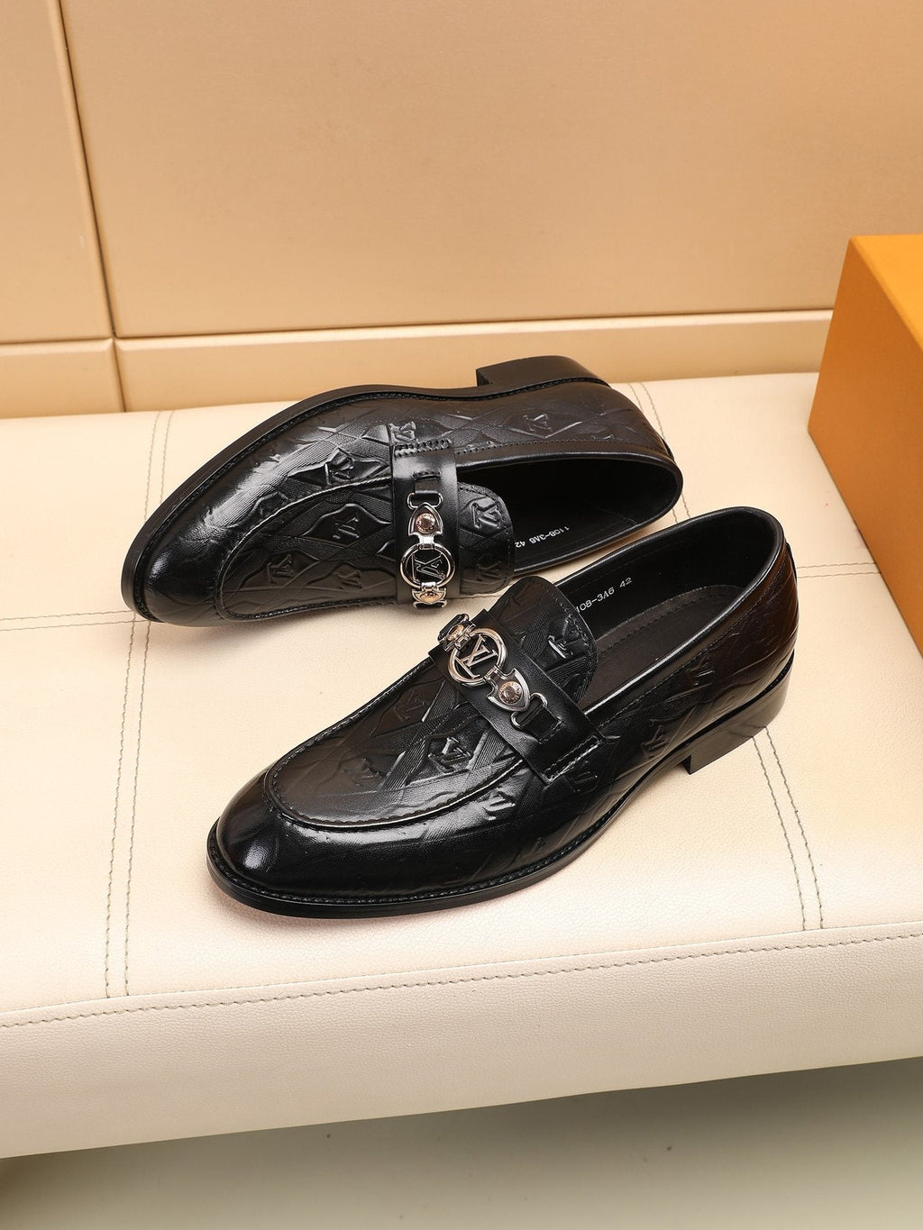 Louis Vuitton Black Embossed Loafers
