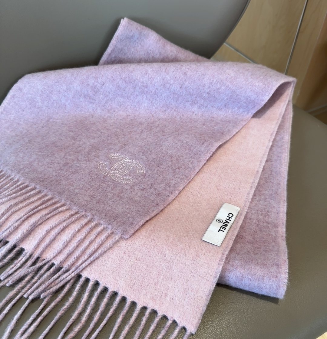 Chanel Two-Tone Fringed Scarf