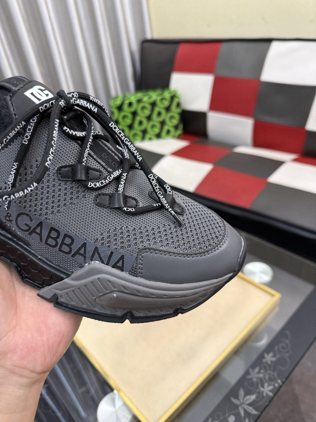 Dolce & Gabbana Gray and Black Chunky Sneakers