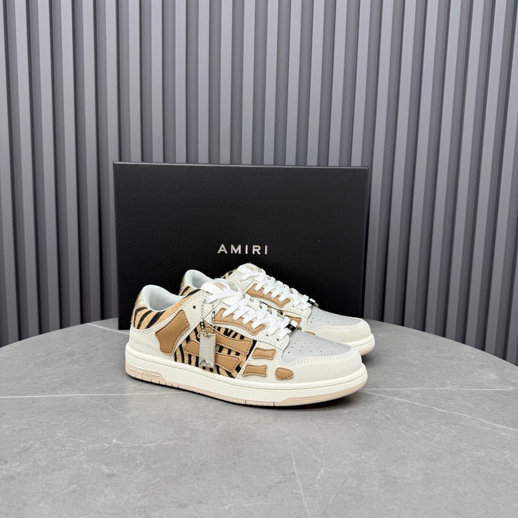Amiri Tan Patterned Panel Sneakers
