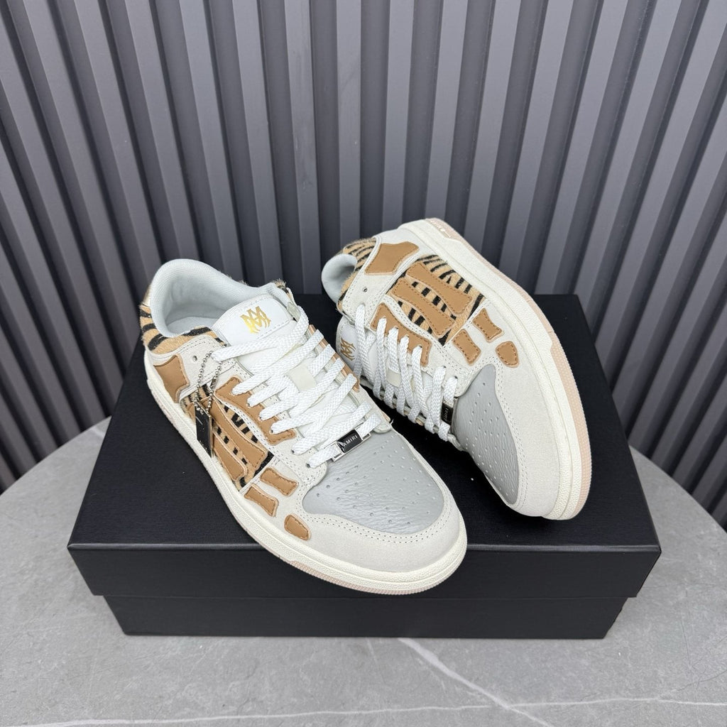 Amiri Tan Patterned Panel Sneakers