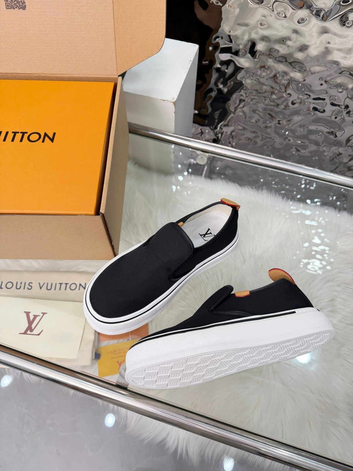 Louis Vuitton Black Slip-On Sneakers