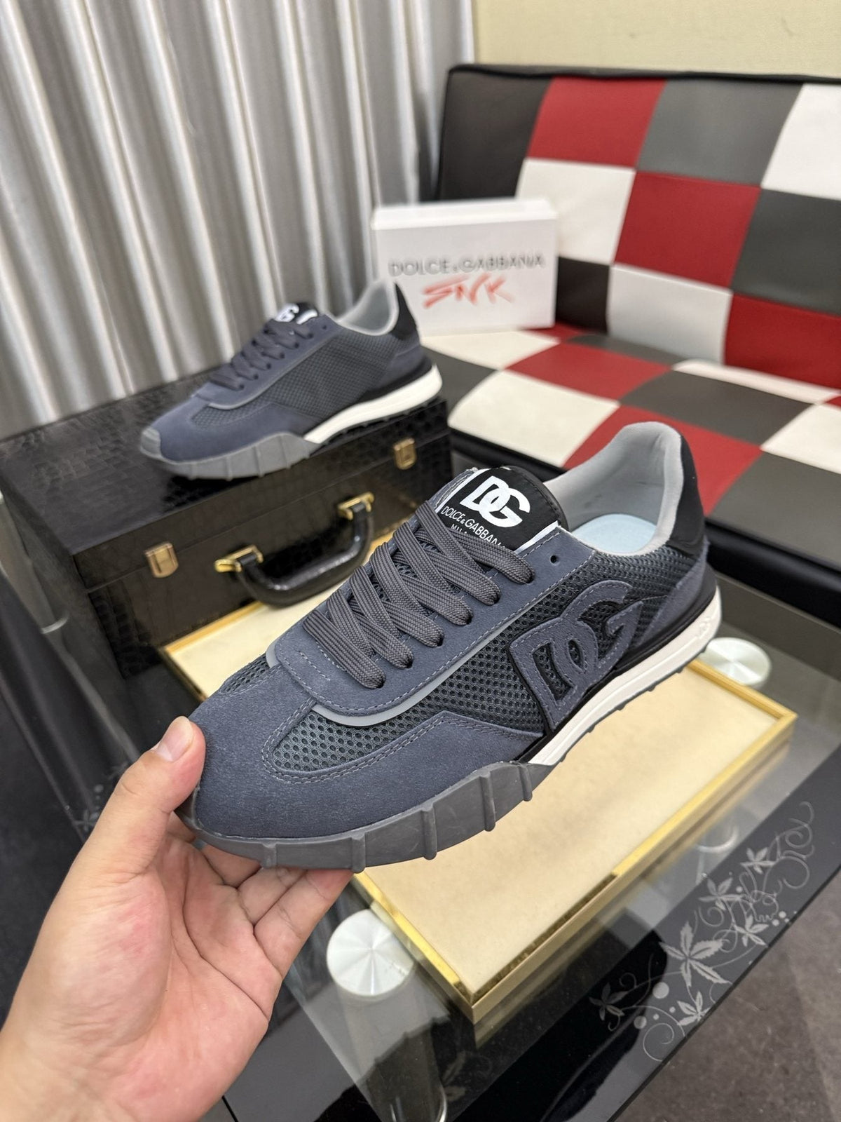Dolce & Gabbana Slate Blue Low-Top Sneakers
