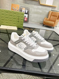 Gucci White and Light Gray Low-Top Sneakers