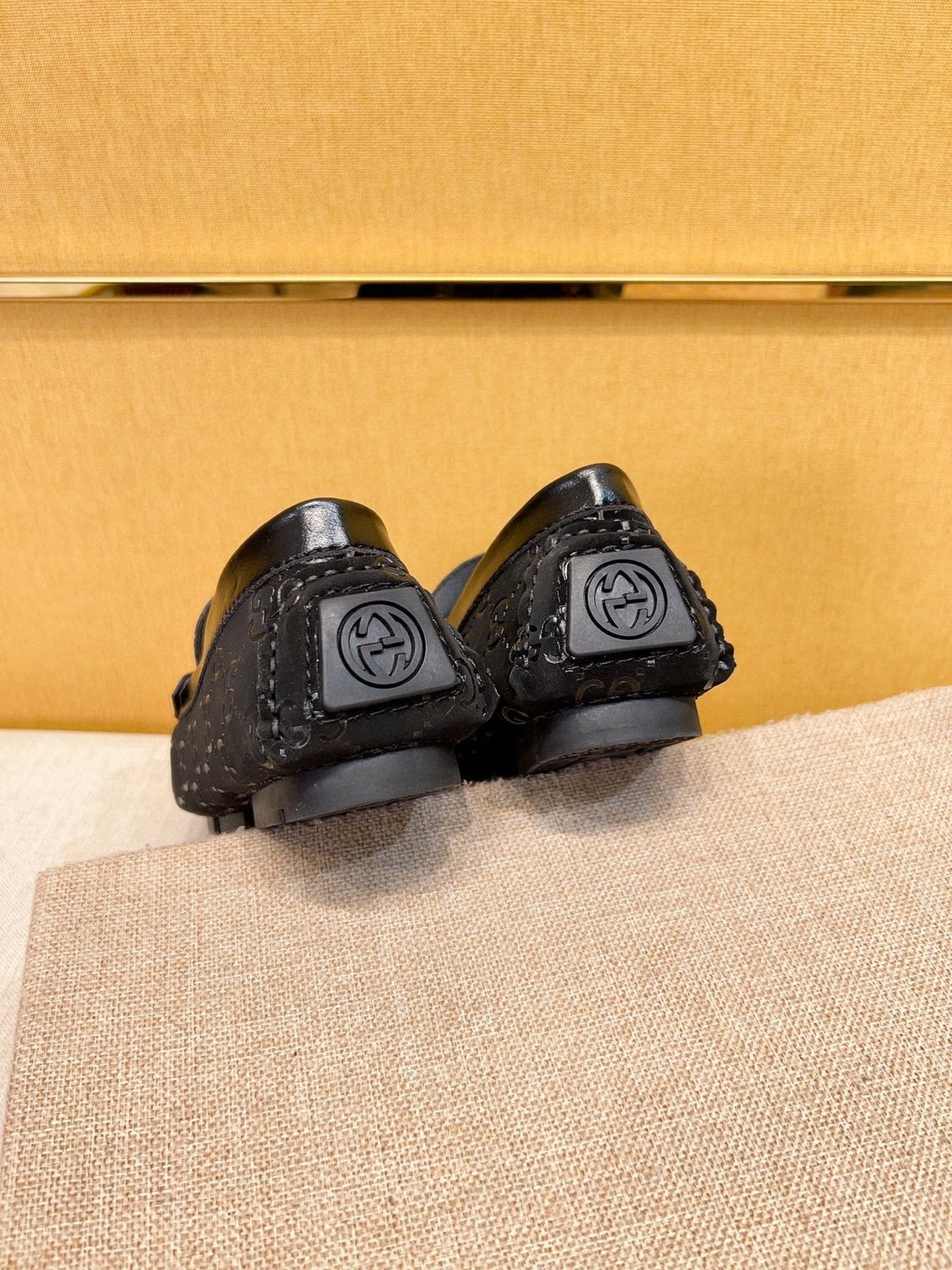 Gucci Men's Black Patterned Loafers