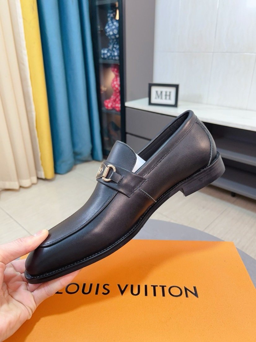 Louis Vuitton Black Hardware Loafers - Gold-Tone Hardware