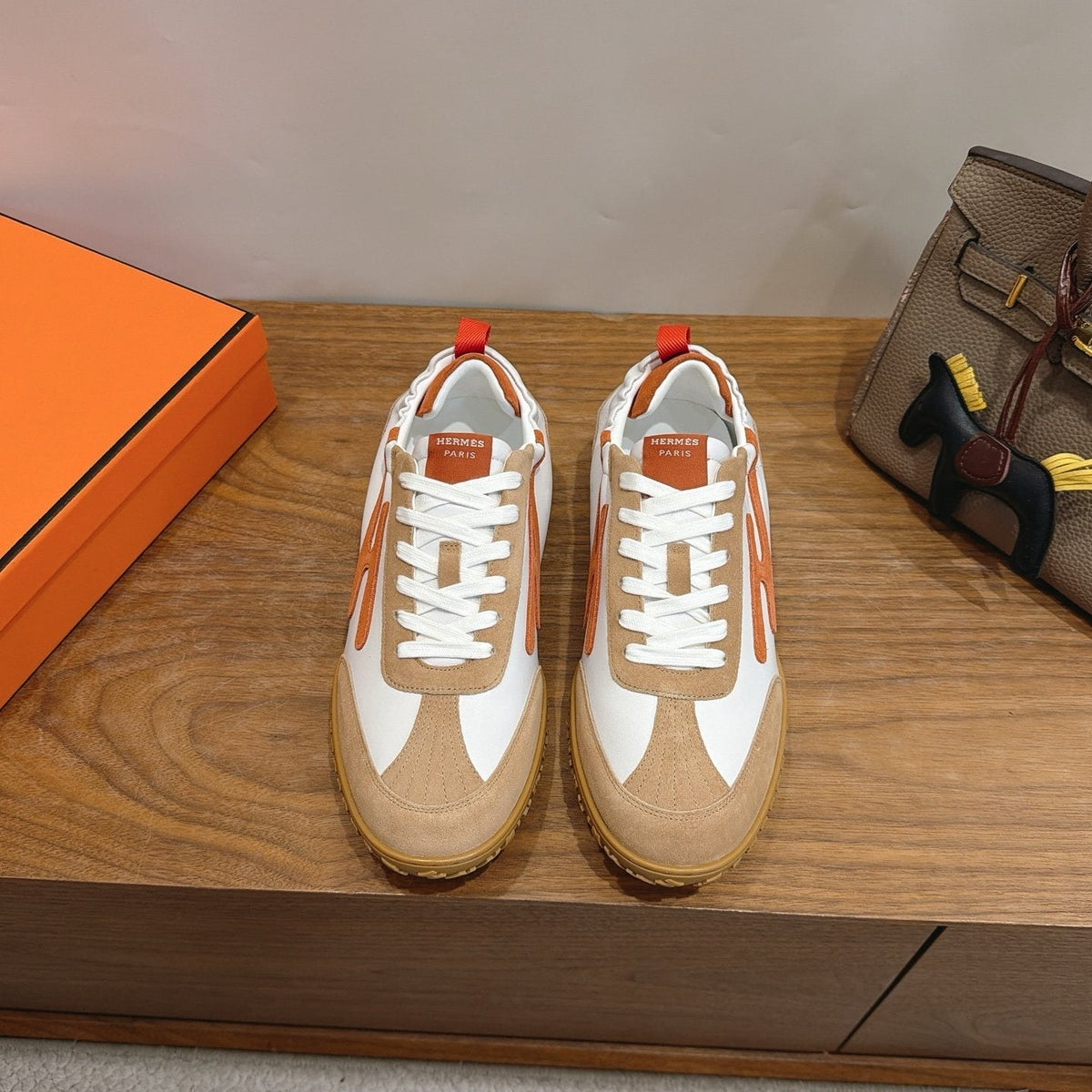 Hermès Contrast-Panel Low-Top Sneakers