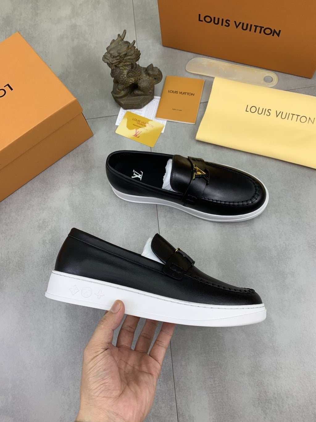 Louis Vuitton Metal Emblem Slip-On Loafers