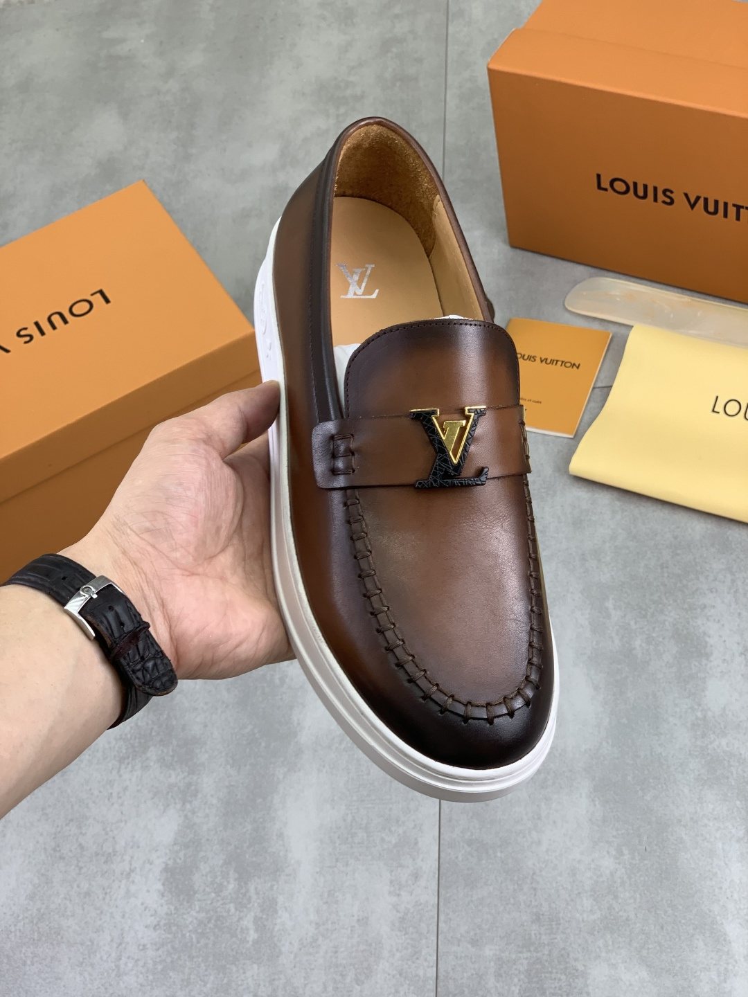 Louis Vuitton Metal Emblem Slip-On Loafers