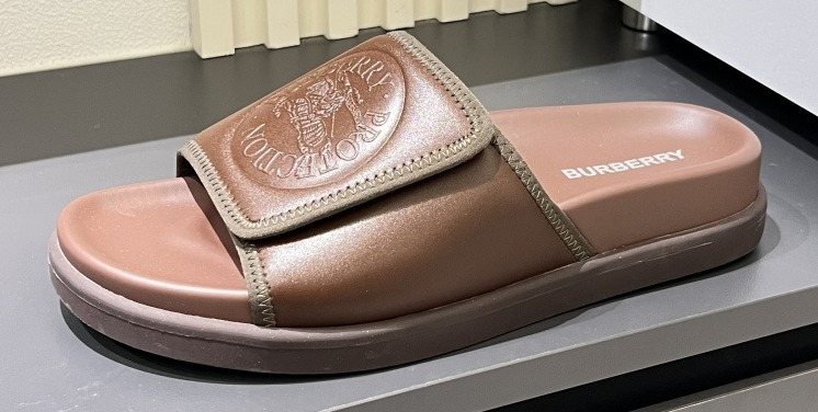 Burberry Embossed Check Slide Sandals