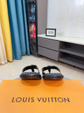 Louis Vuitton Dark Brown Check Thong Sandals