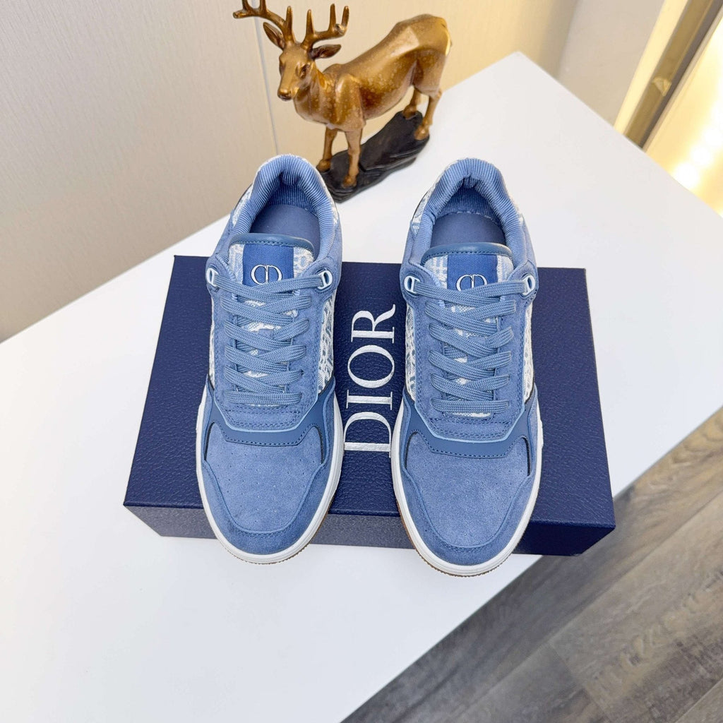 Dior Patterned Panel Low-Top Sneakers - Contrast Trim