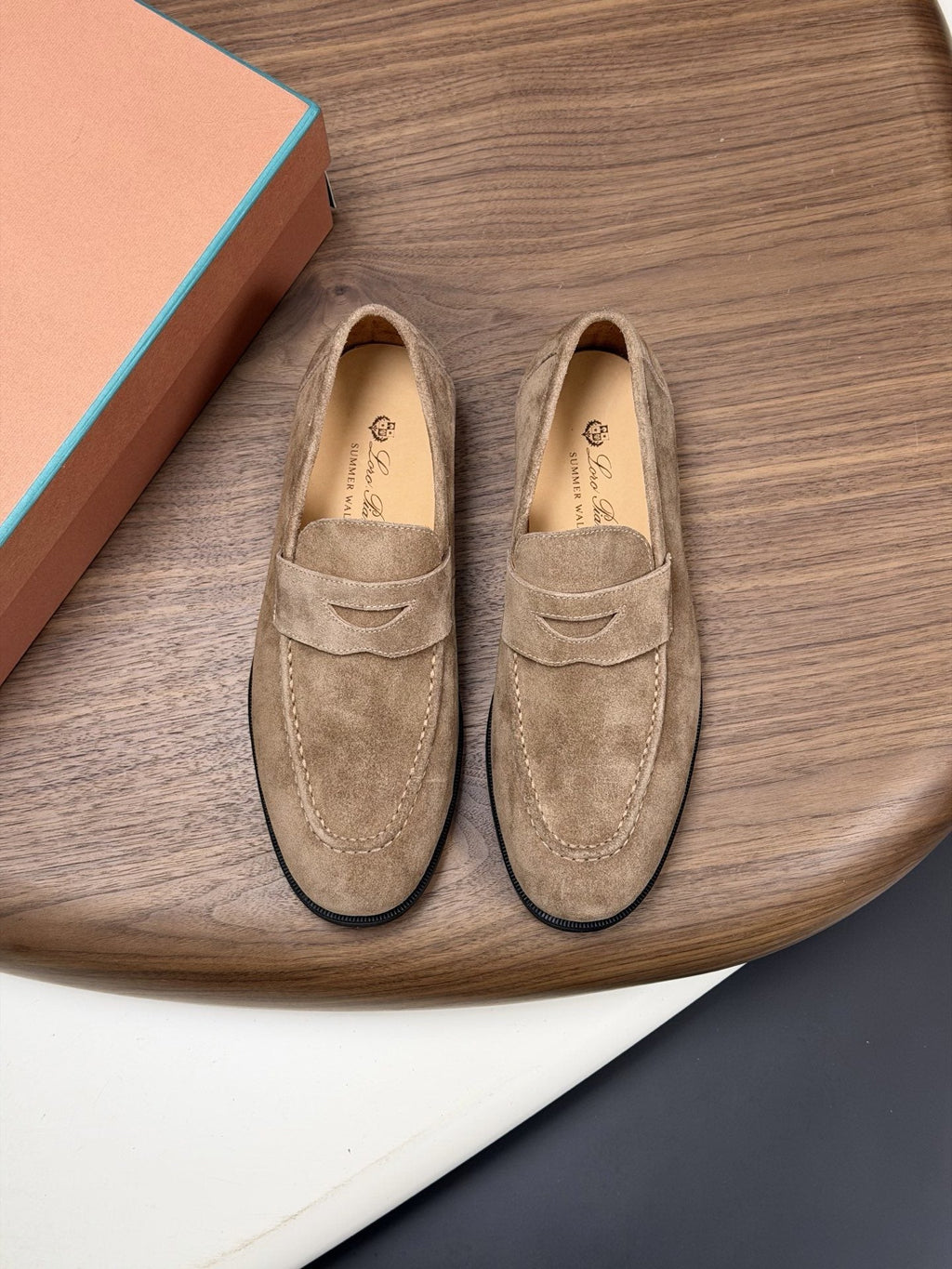 Loro Piana Men's Textured Leather Penny Loafers