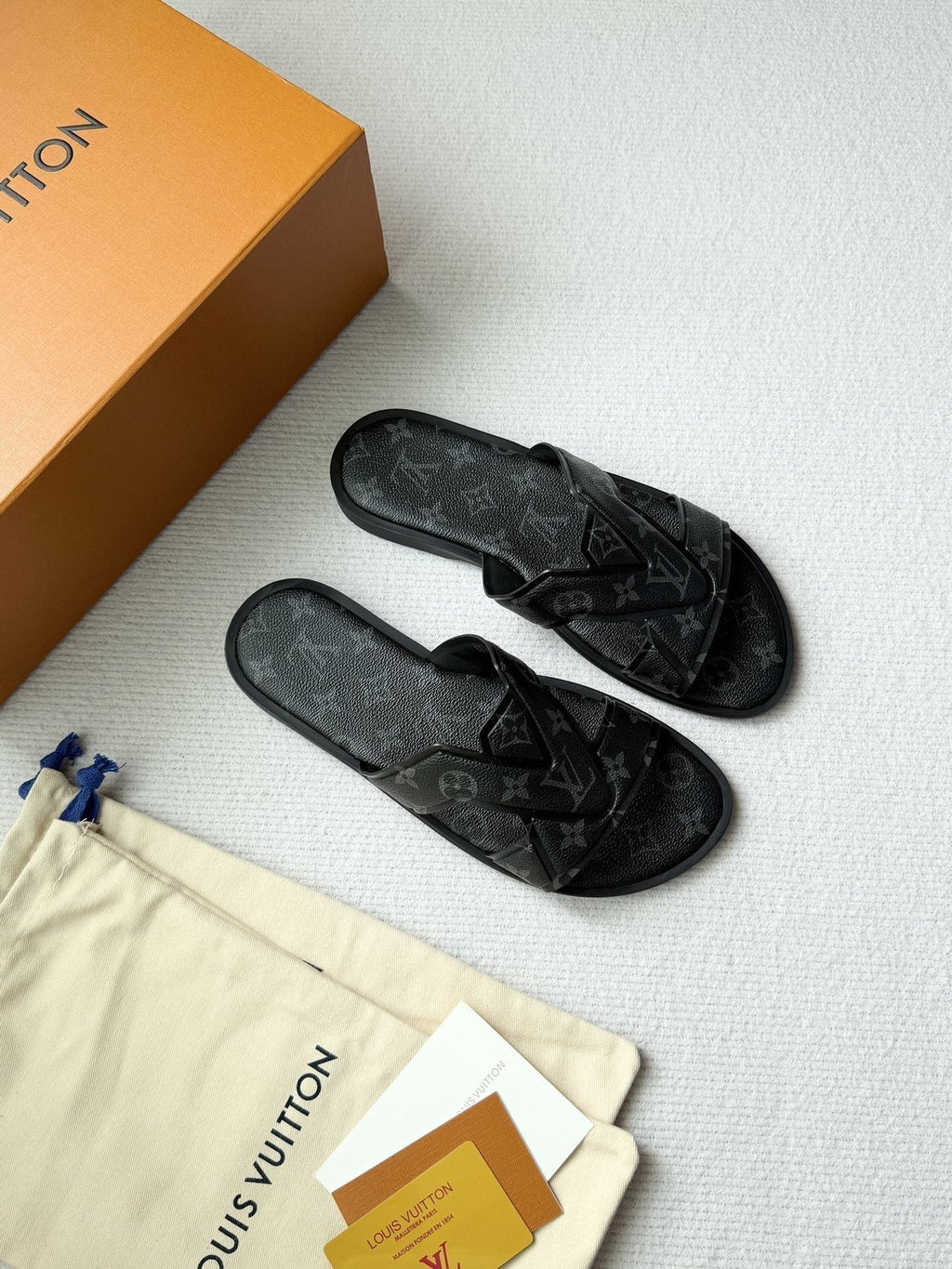 Louis Vuitton Cross-Strap Slide Sandals